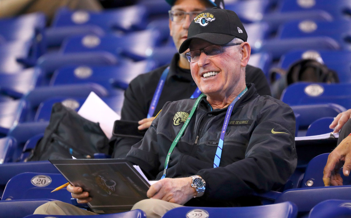 Coughlin’s been sitting in the same spot for the combine 40—eight rows up at the 10-yard line—for more than two decades.